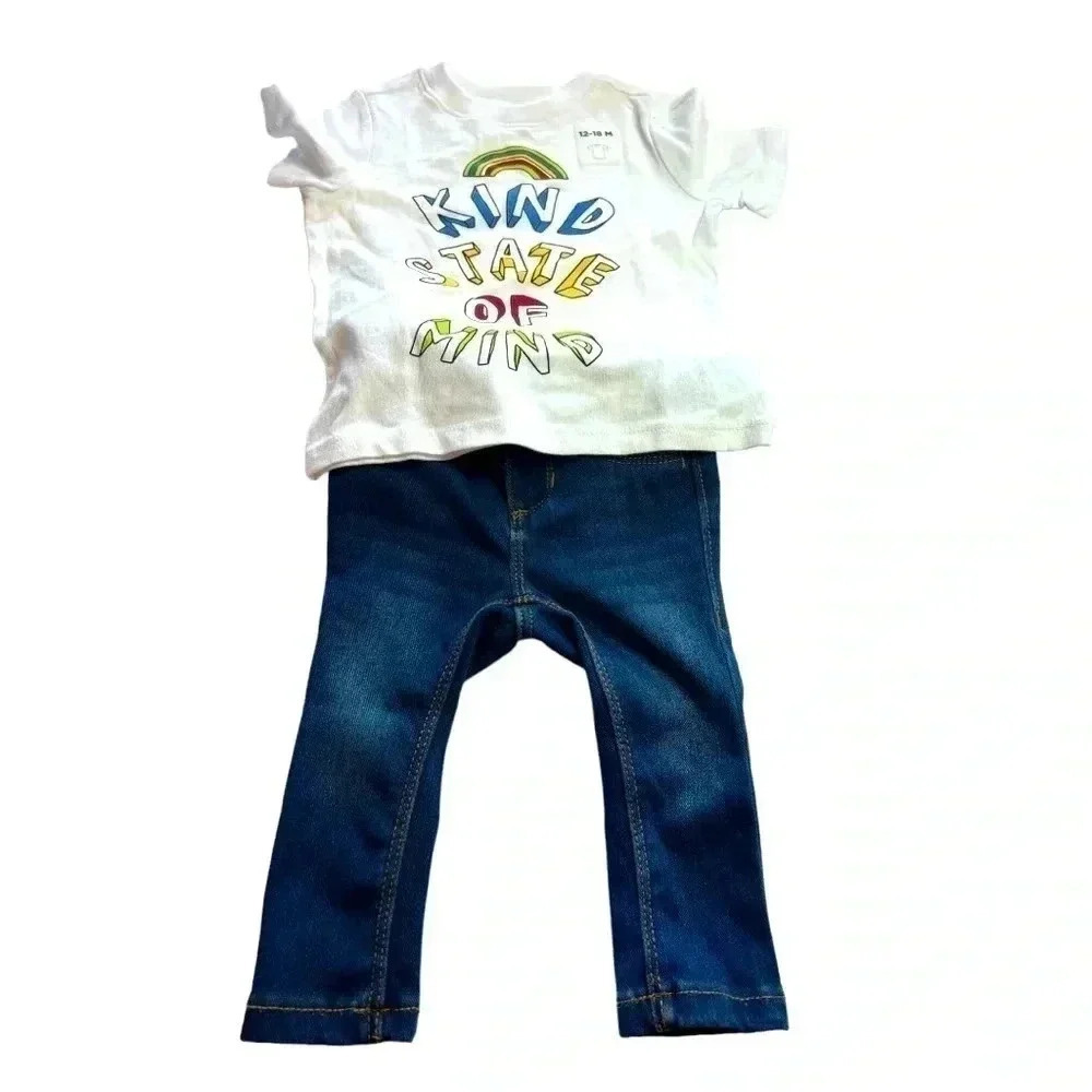 Old Navy Girls Jean and T-Shirt Outfit•Size 12-18 months•NWT•
